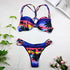 Women 2021 Sexy Swimwear Leaf Print Bikini Halter Swimsuit Bathing Suit Women Cute Bikini Set Monokini Underwire - ROUTINE FASHION