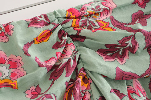 Printed pleated mini skirt - ROUTINE FASHION