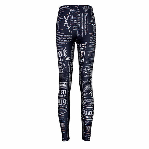 Digital printing leggings tights nine pants women - ROUTINE FASHION