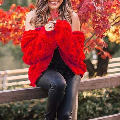 Women's Twist Knit Cardigan Jacket - ROUTINE FASHION