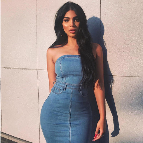 Tube top denim skirt - ROUTINE FASHION