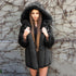 Faux fur hooded coat for women - ROUTINE FASHION
