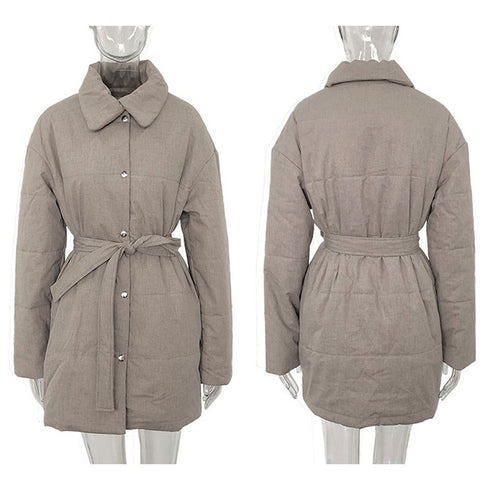Women's Parka Coat With Front Buttons - ROUTINE FASHION