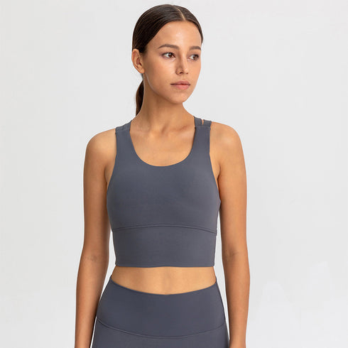 High Support Padded Gym Athletic Sports Bras Tops Women Naked Feel Yoga Fitness Workout Running Crop Bras - ROUTINE FASHION