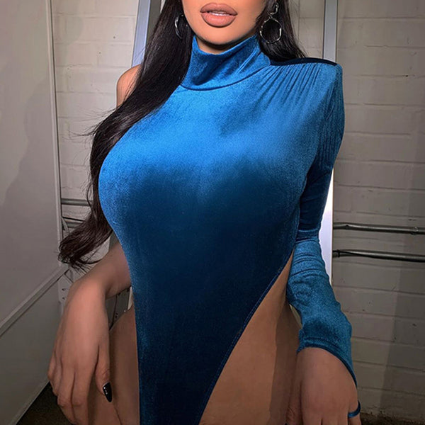Turtleneck Velvet Bodysuit - ROUTINE FASHION
