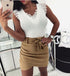 High waist cross tie wrap skirt - ROUTINE FASHION