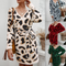 Leopard print dresses with long sleeves - ROUTINE FASHION
