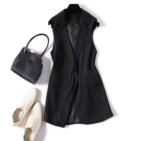 Women's Long Sleeveless Waistcoat Jacket Vest - ROUTINE FASHION