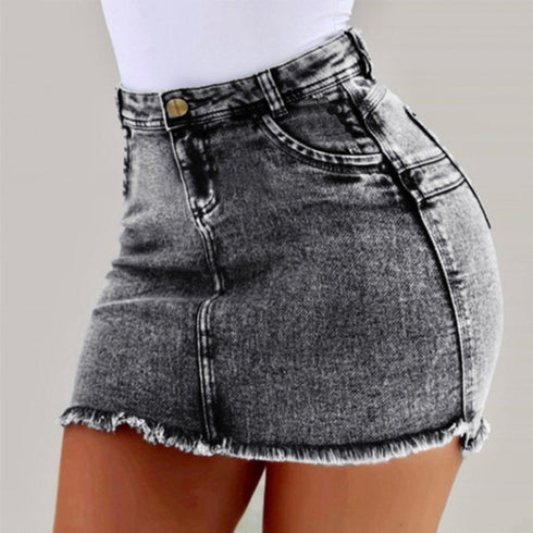 High Waist Sexy Pencil Jeans Skirt - ROUTINE FASHION