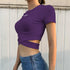 Cross straps exposed navel t-shirt women - ROUTINE FASHION