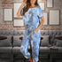 Short sleeve women trouser suit - ROUTINE FASHION