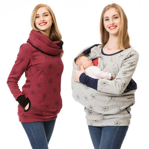 Sweatshirt Hoodie Women Long Sleeve Breastfeeding Shirt - ROUTINE FASHION