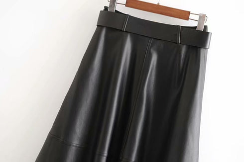 Belted faux leather skirt - ROUTINE FASHION