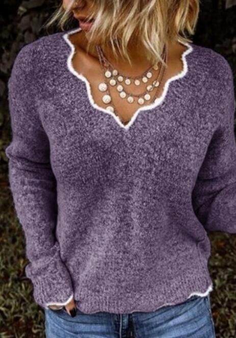 V-neck knitted jumper - ROUTINE FASHION