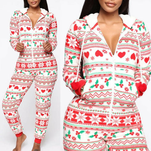 Hooded Nightwear for women Christmas Pajamas set - ROUTINE FASHION