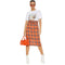 Plaid Midi Wild Belt A-line Skirt - ROUTINE FASHION