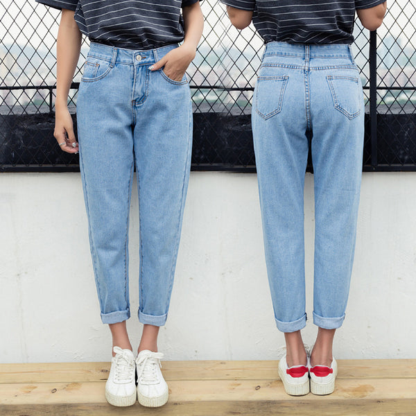 High waist slimming harem jeans women - ROUTINE FASHION