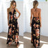 Sleeveless printed low-cut halter strap maxi skirt - ROUTINE FASHION