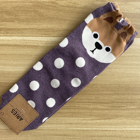 Cute cartoon polka dot puppy in tube socks women socks cotton socks - ROUTINE FASHION