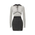 Women's Fashion Chicken Heart Collar Color Blocking High Elasticity Slim Long-sleeved Dress - ROUTINE FASHION