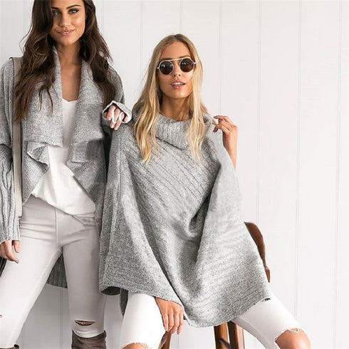 Mid-length fashionable cape shawl bat shirt - ROUTINE FASHION