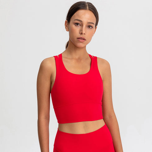 High Support Padded Gym Athletic Sports Bras Tops Women Naked Feel Yoga Fitness Workout Running Crop Bras - ROUTINE FASHION