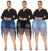 Women's Spring Denim Skirt With Fringe - ROUTINE FASHION