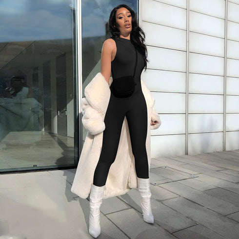Sleeveless fitness sports jumpsuit women - ROUTINE FASHION