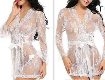 Sexy lingerie bathrobe strappy nightdress set - ROUTINE FASHION
