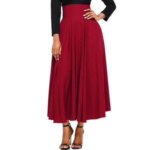 High Waist Pleated Belted Maxi Skirt S-XXL - ROUTINE FASHION