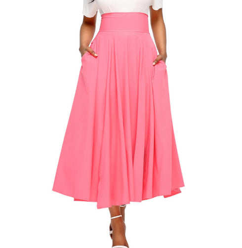 High Waist Pleated Belted Maxi Skirt S-XXL - ROUTINE FASHION