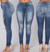 Women's stretch Slim folds stitching feet jeans pencil pants - ROUTINE FASHION