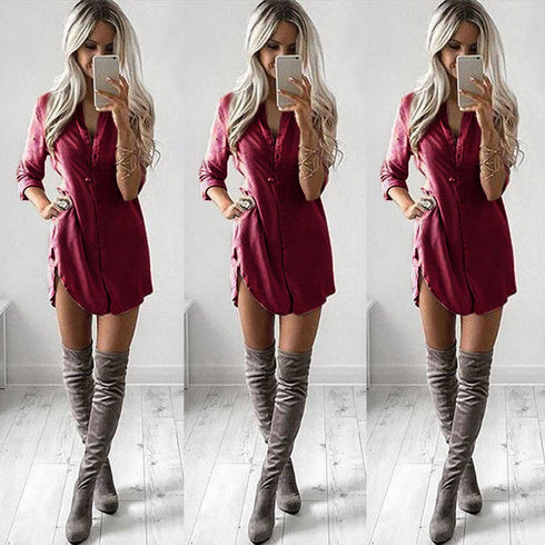 Long Sleeve Shirt Casual Blouse - ROUTINE FASHION