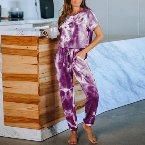 Short sleeve women trouser suit - ROUTINE FASHION