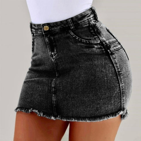 High Waist Sexy Pencil Jeans Skirt - ROUTINE FASHION