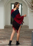 Shawl cape fringed colorblock women's coat - ROUTINE FASHION