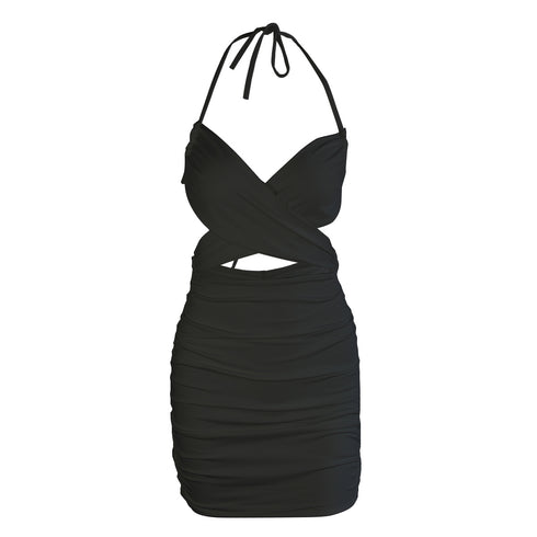 Halter lace wrap hip skirt - ROUTINE FASHION