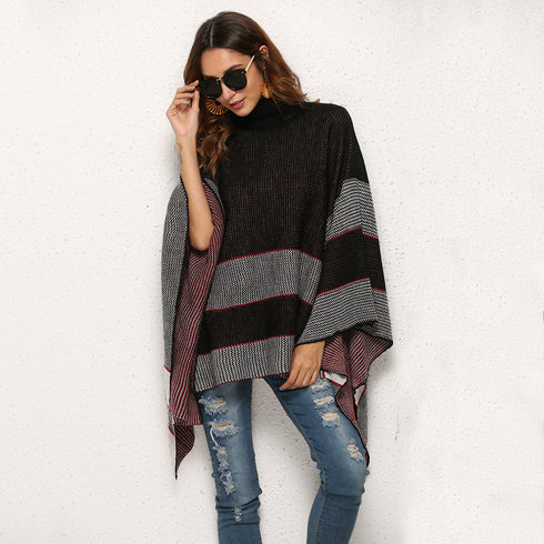 Cape sweater turtleneck sweater - ROUTINE FASHION