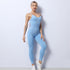New Seamless Knitted Fitness Jumpsuit In Europe And America Sexy Sling High Elastic Tight Jumpsuit Yoga Suit For Women - ROUTINE FASHION