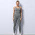New Seamless Knitted Fitness Jumpsuit In Europe And America Sexy Sling High Elastic Tight Jumpsuit Yoga Suit For Women - ROUTINE FASHION