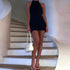 Knitted Dress With Hip And Halter - ROUTINE FASHION