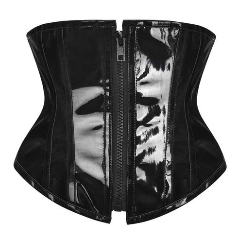 Sexy Short PU Leather Waist Clip Corset European and American Court Corset - ROUTINE FASHION