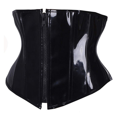 Sexy Short PU Leather Waist Clip Corset European and American Court Corset - ROUTINE FASHION