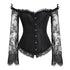 Sexy Lingerie Women Corset Bustier Top Overbust Sexy Nightclub Clothing Steampunk Gothic Lace Long Sleeves Corsets Costume - ROUTINE FASHION