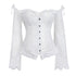 Sexy Lingerie Women Corset Bustier Top Overbust Sexy Nightclub Clothing Steampunk Gothic Lace Long Sleeves Corsets Costume - ROUTINE FASHION