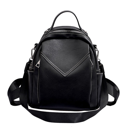Fashion Simple and Versatile Soft Leather One-Shoulder Small Backpack - ROUTINE FASHION