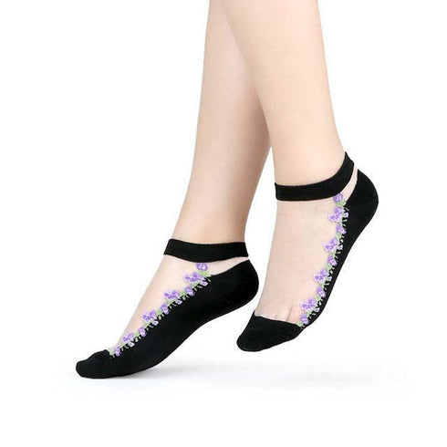 Sexy Lace Mesh Socks Transparent for women Ankle Thin Socks - ROUTINE FASHION