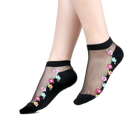 Sexy Lace Mesh Socks Transparent for women Ankle Thin Socks - ROUTINE FASHION