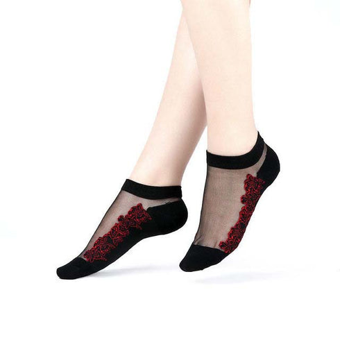 Sexy Lace Mesh Socks Transparent for women Ankle Thin Socks - ROUTINE FASHION