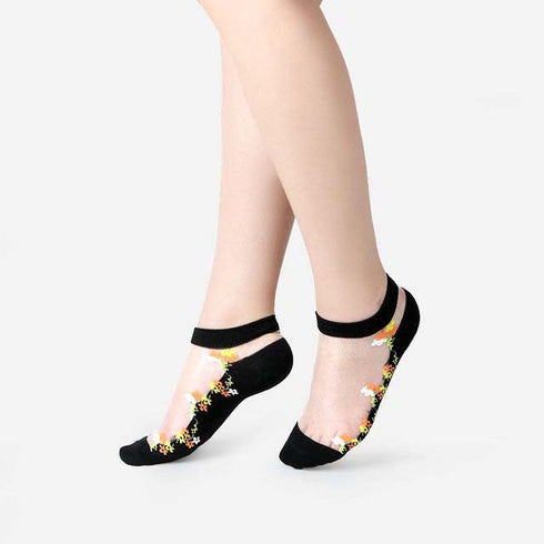 Sexy Lace Mesh Socks Transparent for women Ankle Thin Socks - ROUTINE FASHION